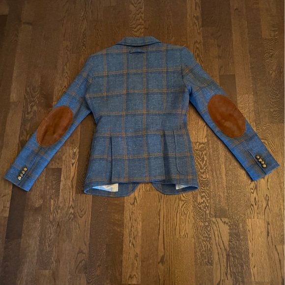 Smythe Patch Pocket Duchess Blazer in Blue Whiskey Check Women’s Size 6 - Picture 12 of 16